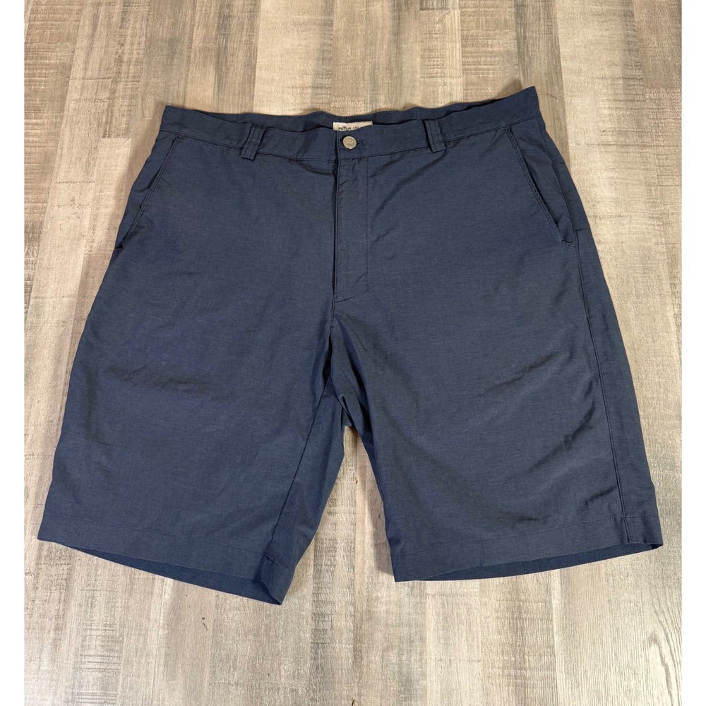 Peter Millar Crown Sport Mens Navy Blue Performance Golf Shorts Size 36 Stretch